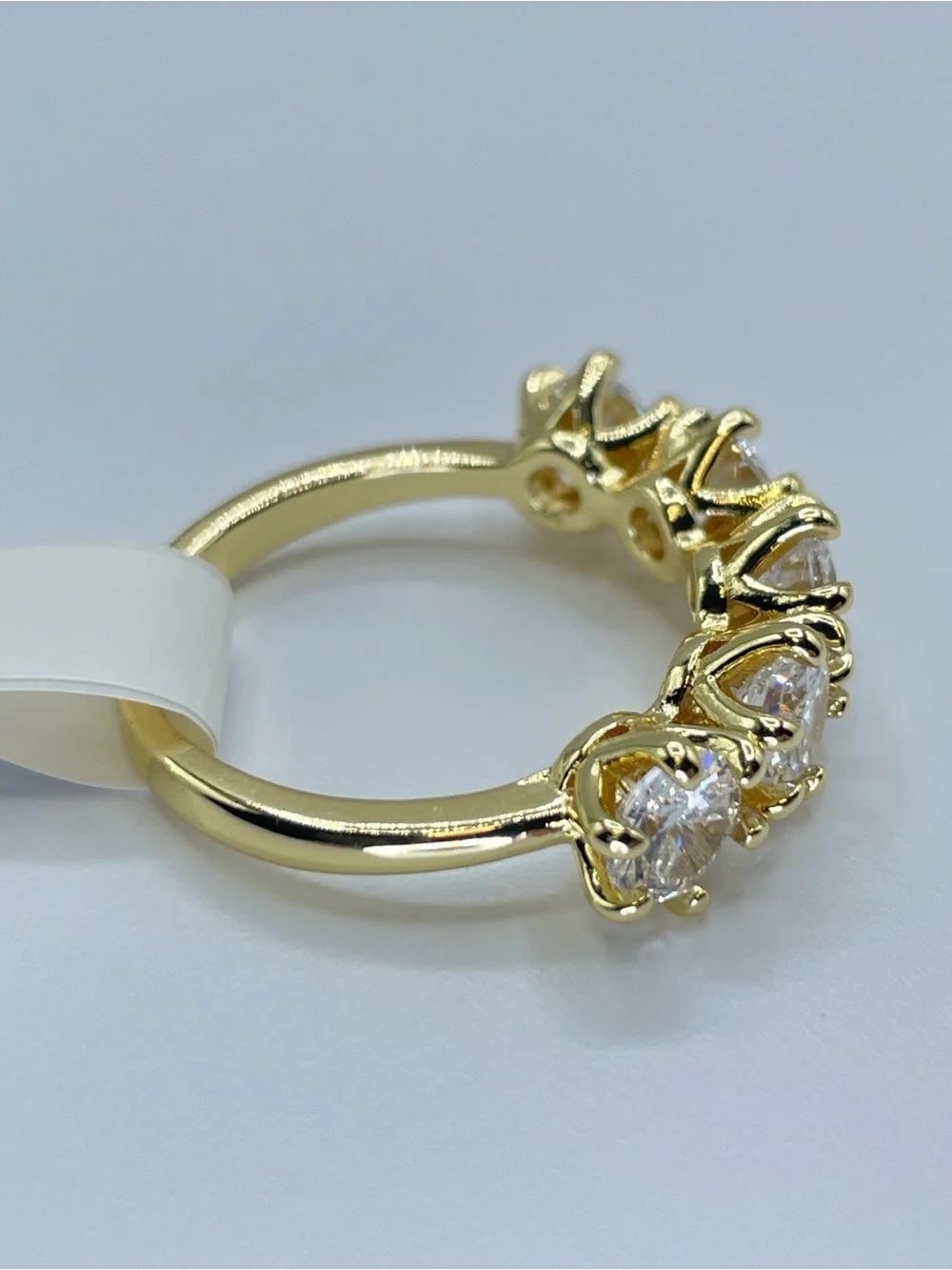 Swarovski Crystal Elements White Crystal Half Eternity Band Ring Sz 7 Glam